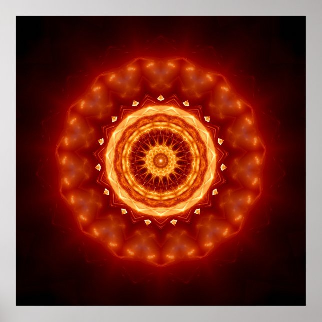 Mandala Golden Blossom Poster (Front)