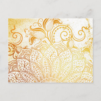 Mandala - Golden brush Postcard