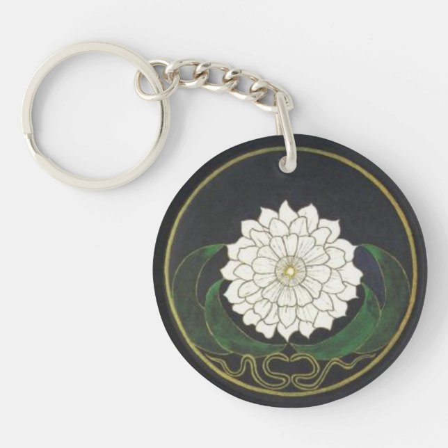 Mandala Golden Flower Keychain (Front)