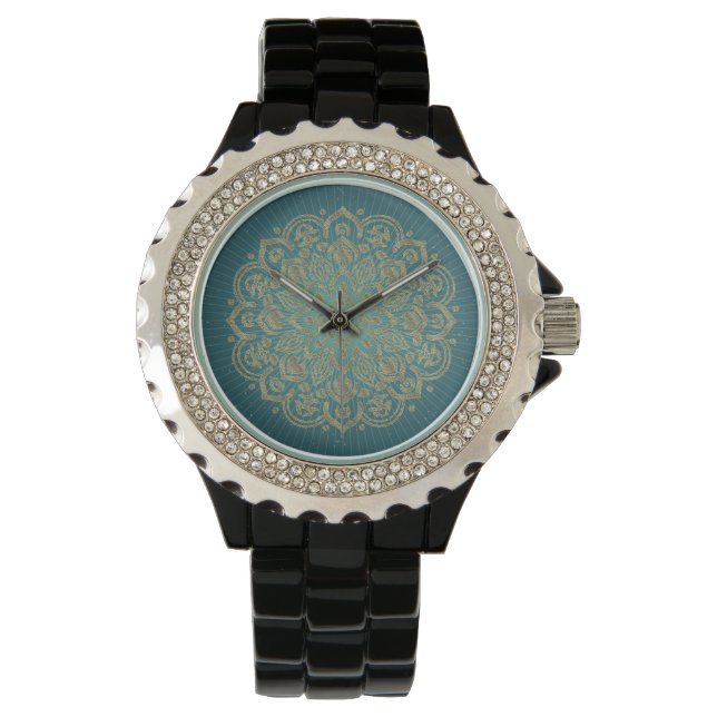 MANDALA Golden Rosette - Wrist Watch (Front)