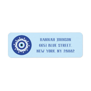 Mandala Grec Mal Oeil Bleu Blanc