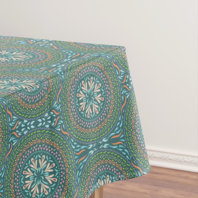 Mandala Green Tablecloth (In Situ)