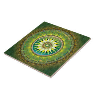 Mandala Green Tile