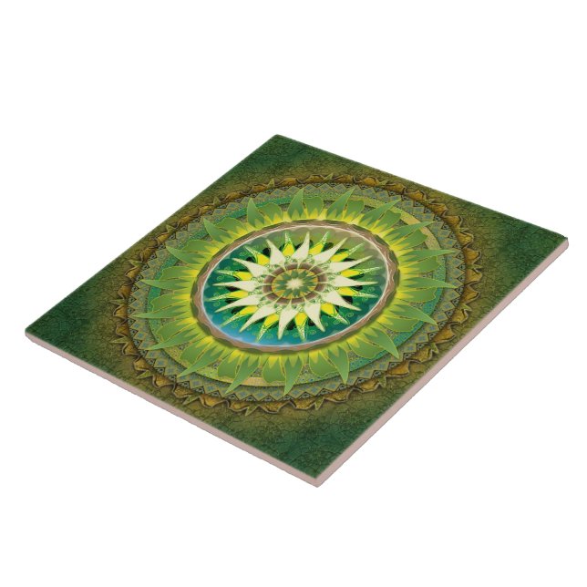 Mandala Green Tile (Side)