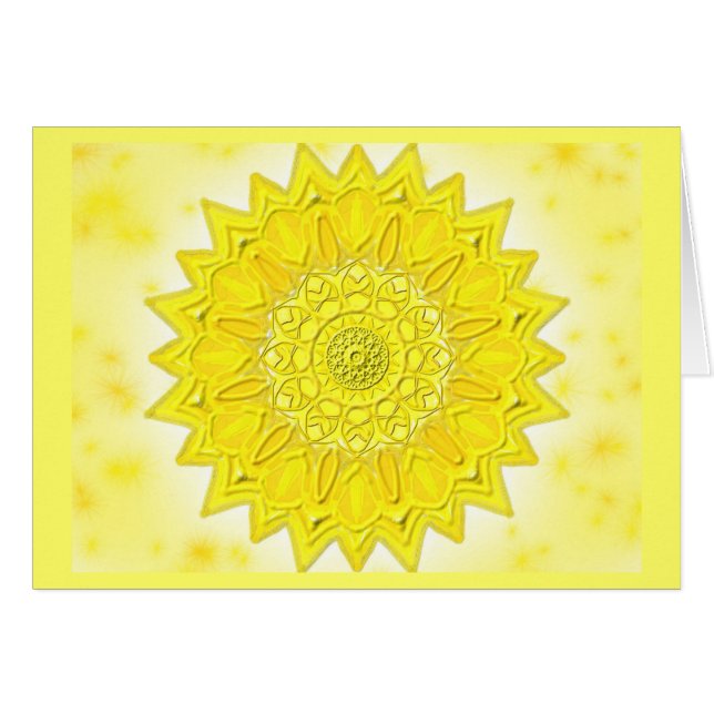 Mandala greeting card 05 I-M Yellow (Front Horizontal)
