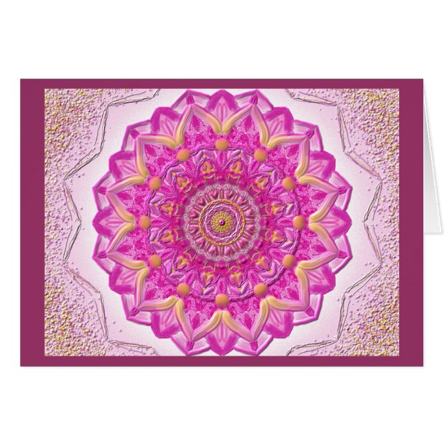 Mandala greeting card 12 I-M Magenta (Front Horizontal)