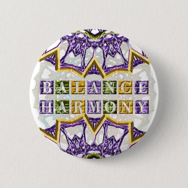 Mandala, Harmony, Balance Spring Gem 2 Inch Round Button (Front)
