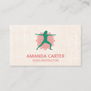 Mandala Icon   Warrior Yoga Pose Business Card