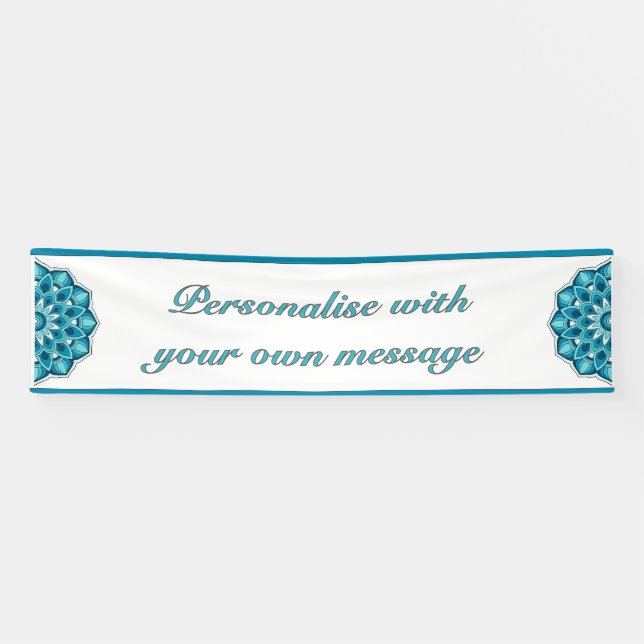 Mandala in aqua banner (Horizontal)