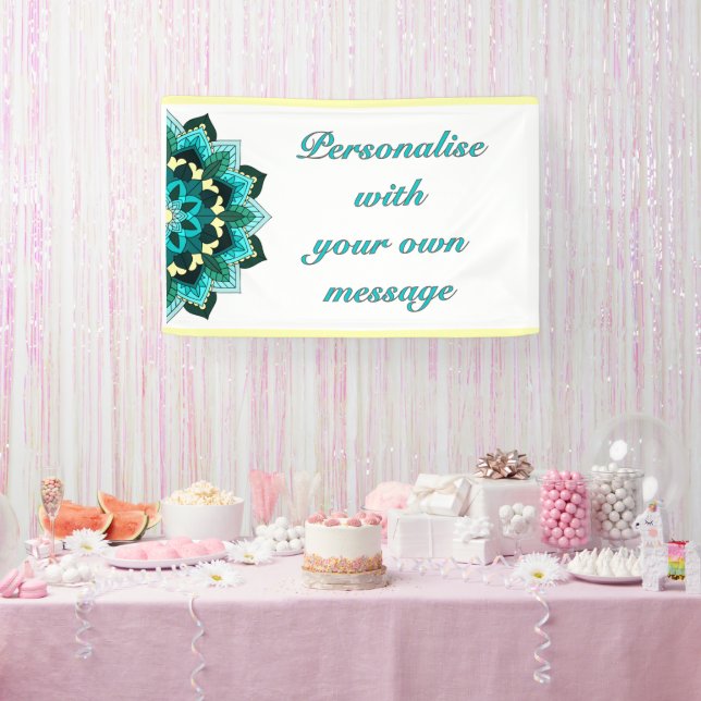 Mandala in aqua banner (Party)