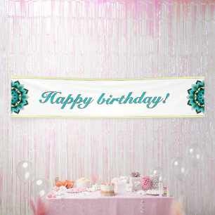 Mandala in aqua banner
