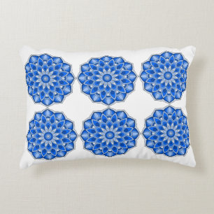 Mandala in blue accent pillow