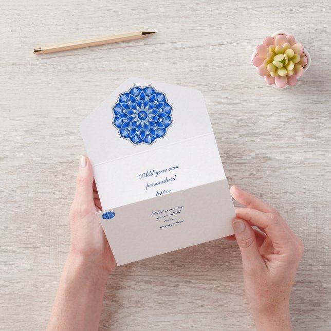 Mandala in blue all in one invitation (Video)