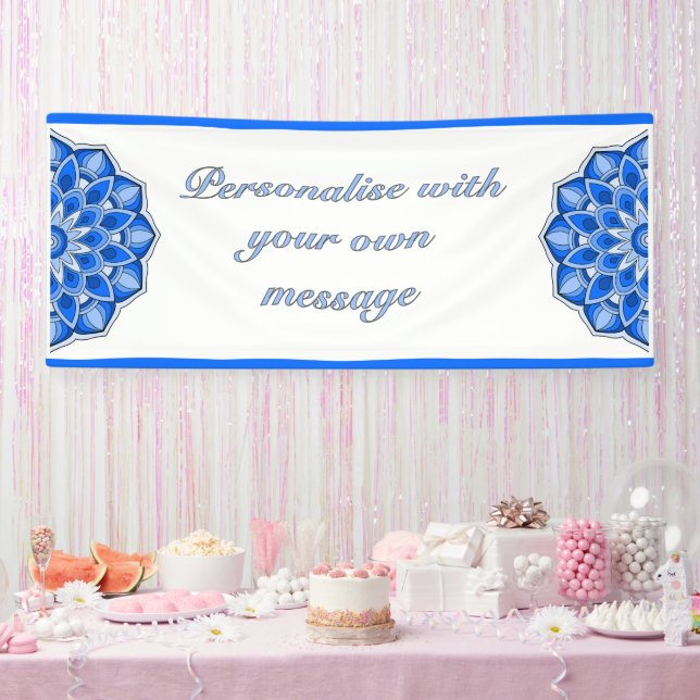 Mandala in blue banner (Party)