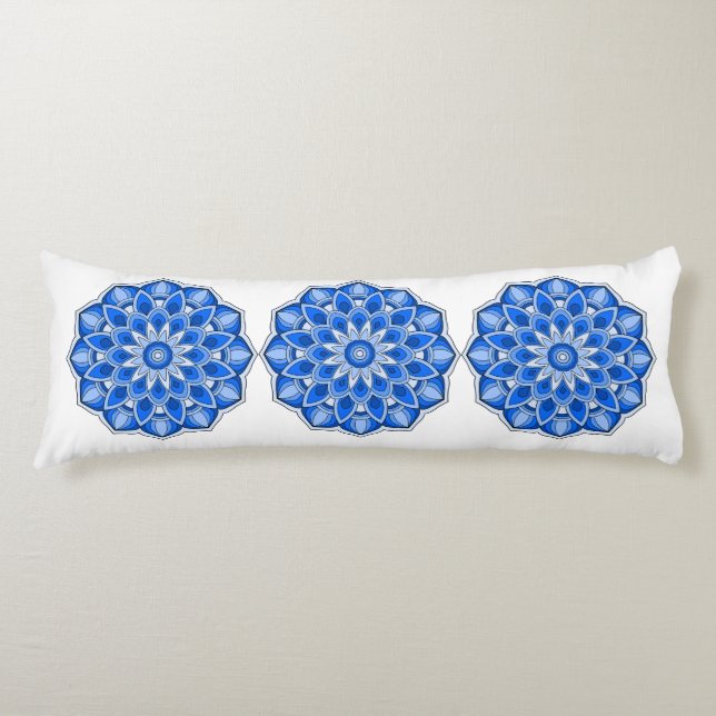Mandala in blue body pillow (Front)