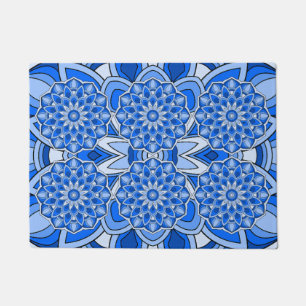 Mandala in blue doormat
