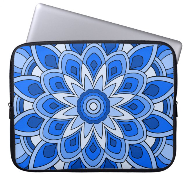 Mandala in blue Electronics Bag (Front)