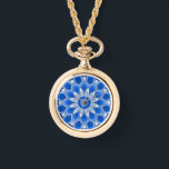 Mandala in blue eWatch Watch<br><div class="desc">While the mandala originated in India,  today the beauty of the modernized mandalas are suitable for many items in the home,  as well as for decorations on clothing. 

Note: there are a variety of products with this design suitable for your home or function,  & mandalas in other colors.</div>