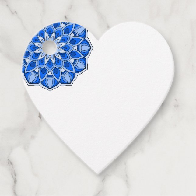 Mandala in blue favour tags (Front)