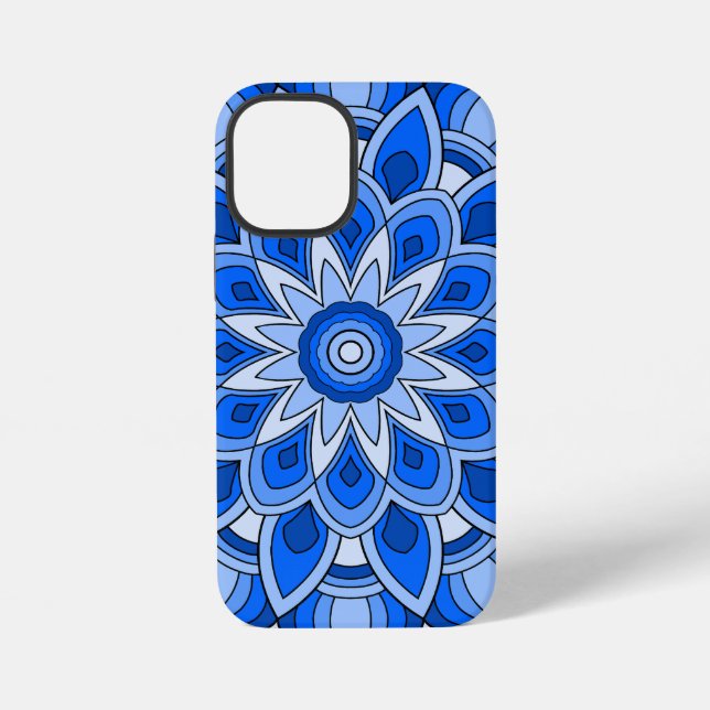 Mandala in blue iPhone case (Back)