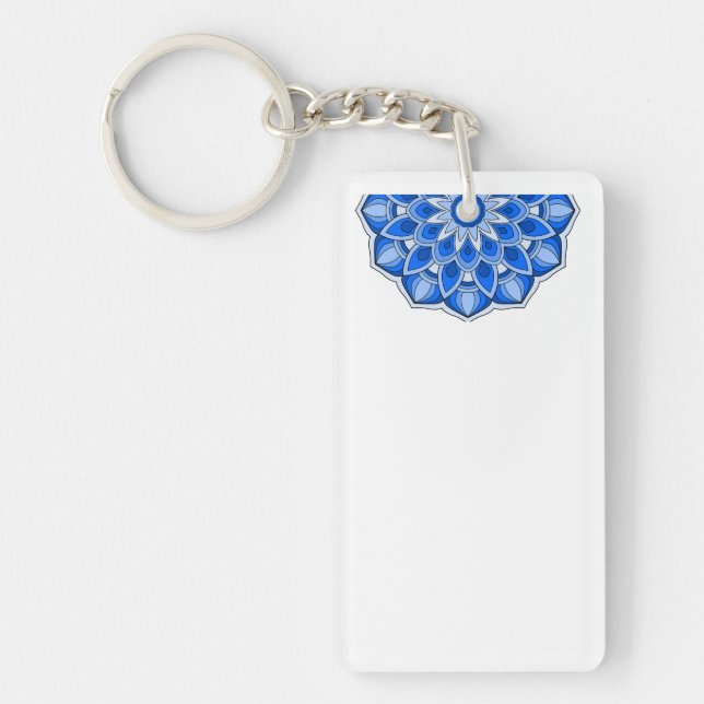 Mandala in blue keychain (Front)