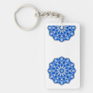 Mandala in blue keychain