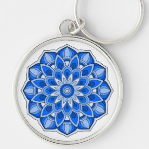Mandala in blue keychain