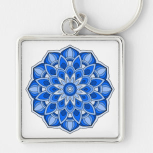 Mandala in blue keychain