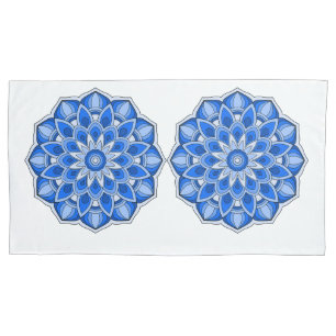 Mandala in blue pillowcase