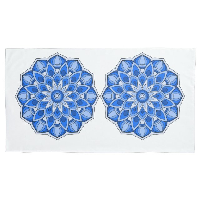 Mandala in blue pillowcase (Front)