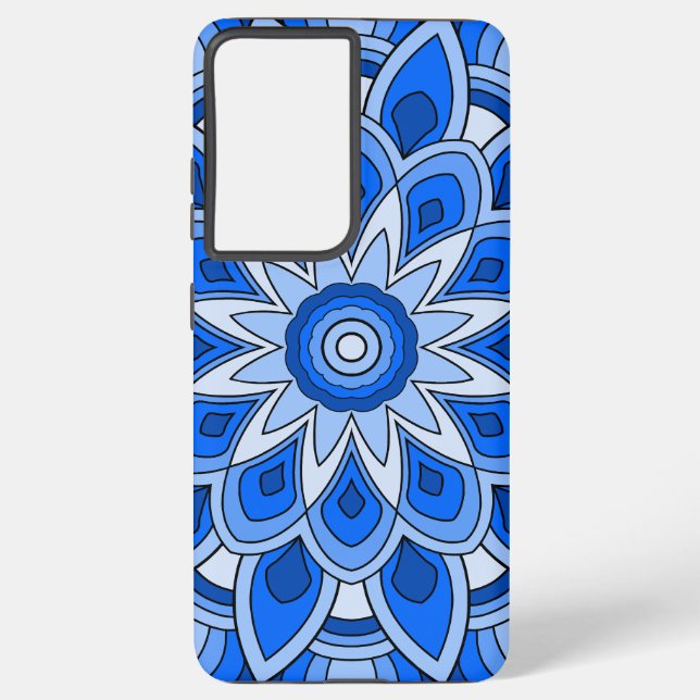 Mandala in blue samsung galaxy s21+ case (Back)