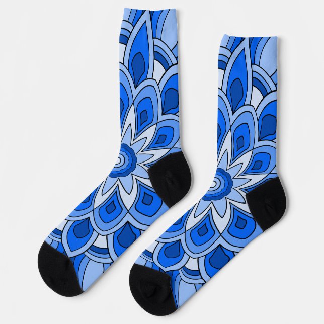 Mandala in blue socks (Left)