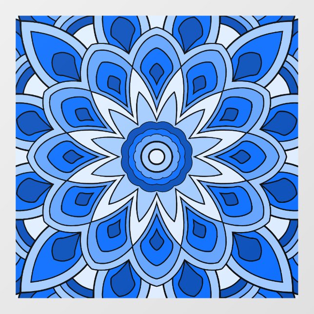 Mandala in blue Window Cling (Sheet)