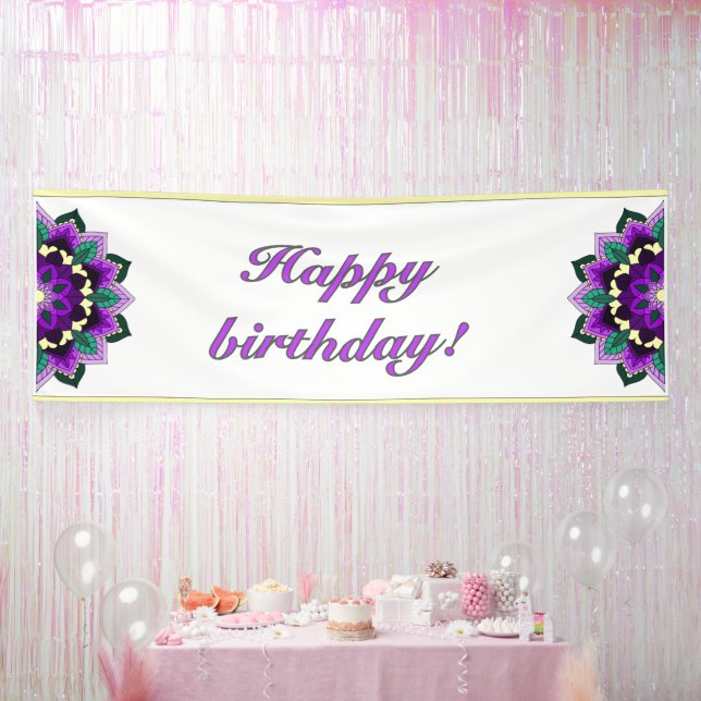 Mandala in purple banner (Party)