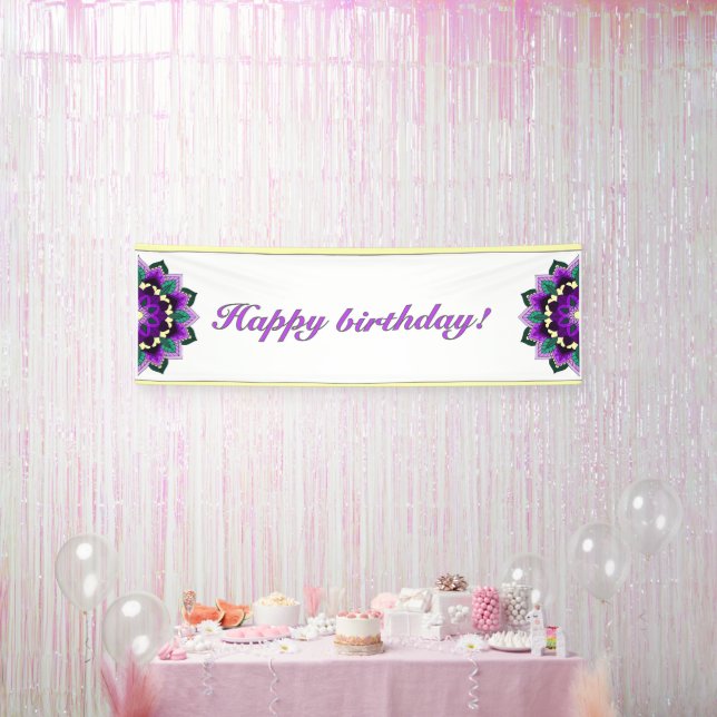 Mandala in purple banner (Party)