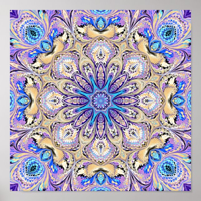 Mandala in Purple, Blue, and Gold Print (Front)