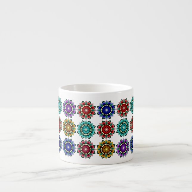 Mandala in various colors espresso cup (Front)