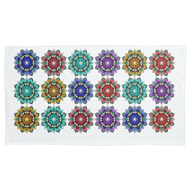 Mandala in various colors pillowcase (Front)