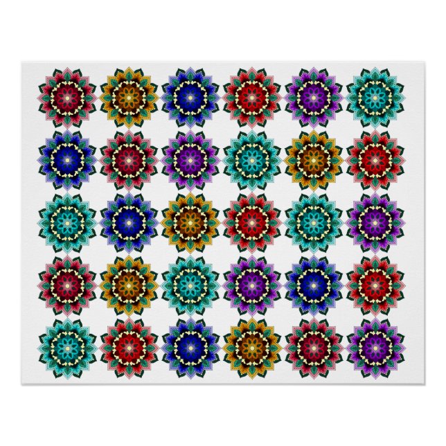 Mandala in various colors poster (Front)