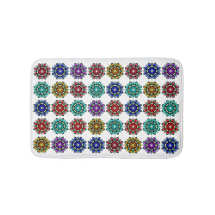 Mandala in various colours bath mat