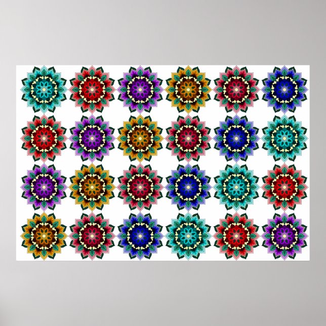 Mandala in various colours poster (Front)