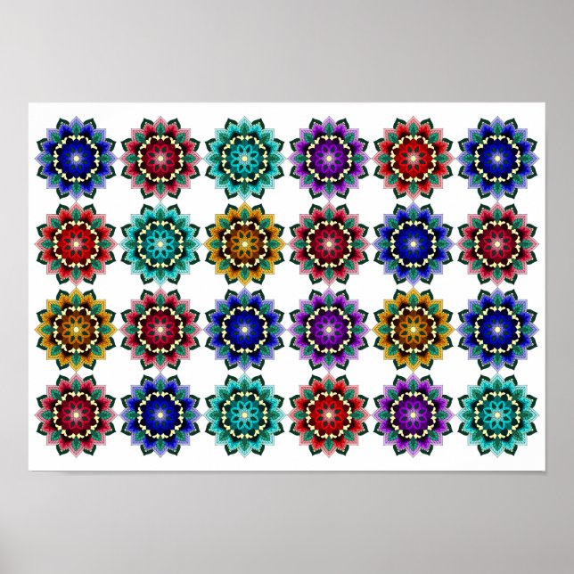Mandala in various colours poster (Front)