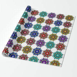 Mandala in various colours wrapping paper