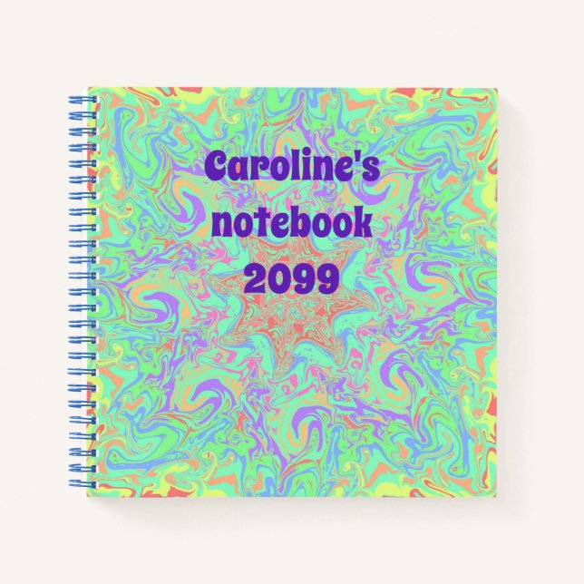 Mandala in vibrant pastel colours notebook (Front)