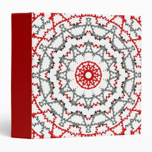 Mandala in white, red and khaki. binder
