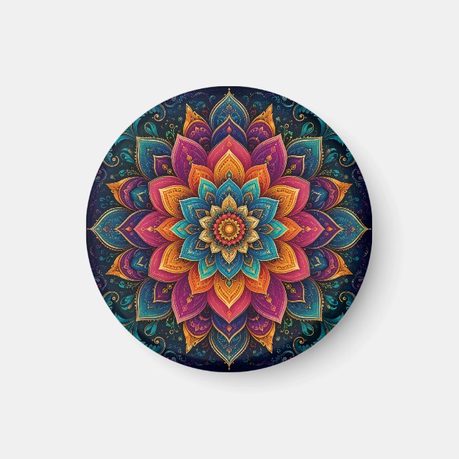 Mandala-inspired floral artwork magnet (Front)
