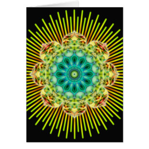 Mandala jaune vert   noir