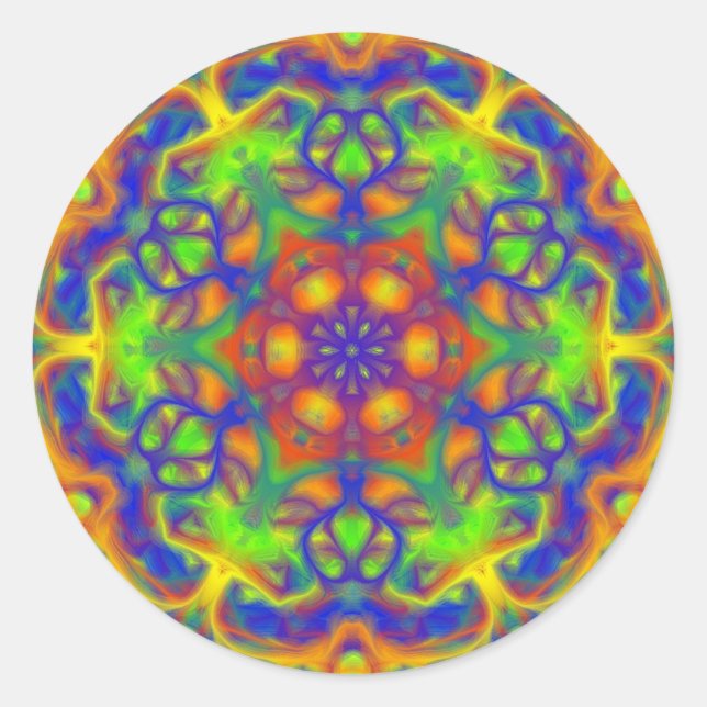 Mandala Joy Classic Round Sticker (Front)
