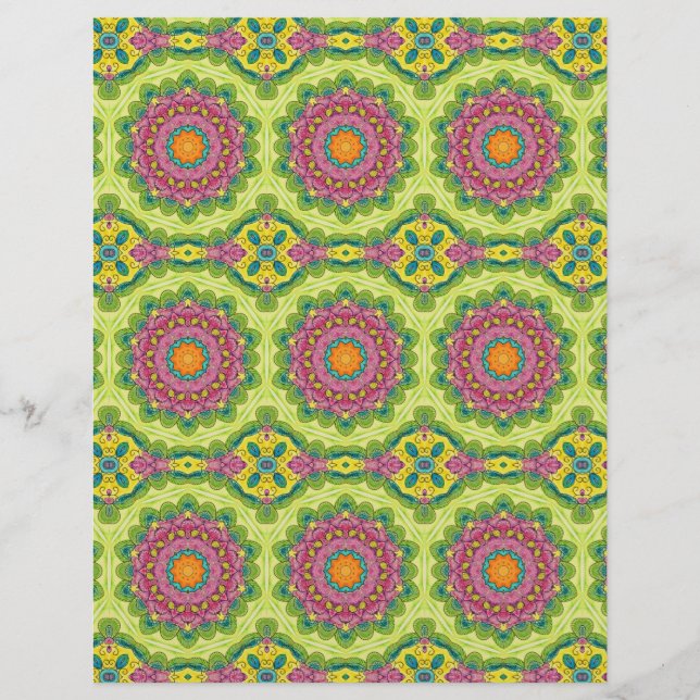 Mandala Kaleidoscope Scrapbook Paper (Front)