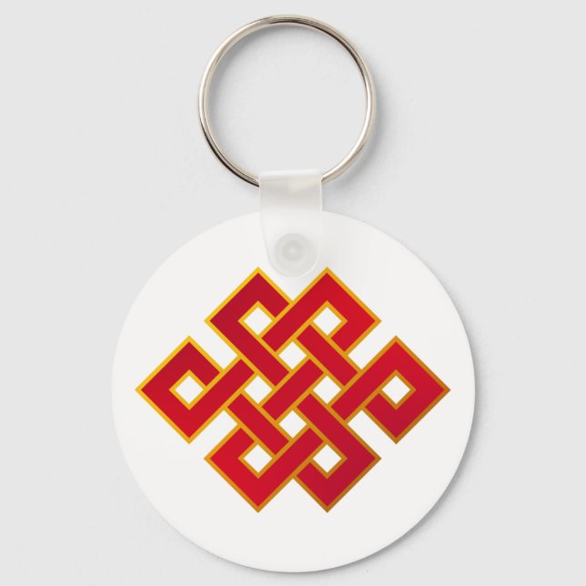 Mandala Karma Buddhism Eternal Knot Keychain (Front)